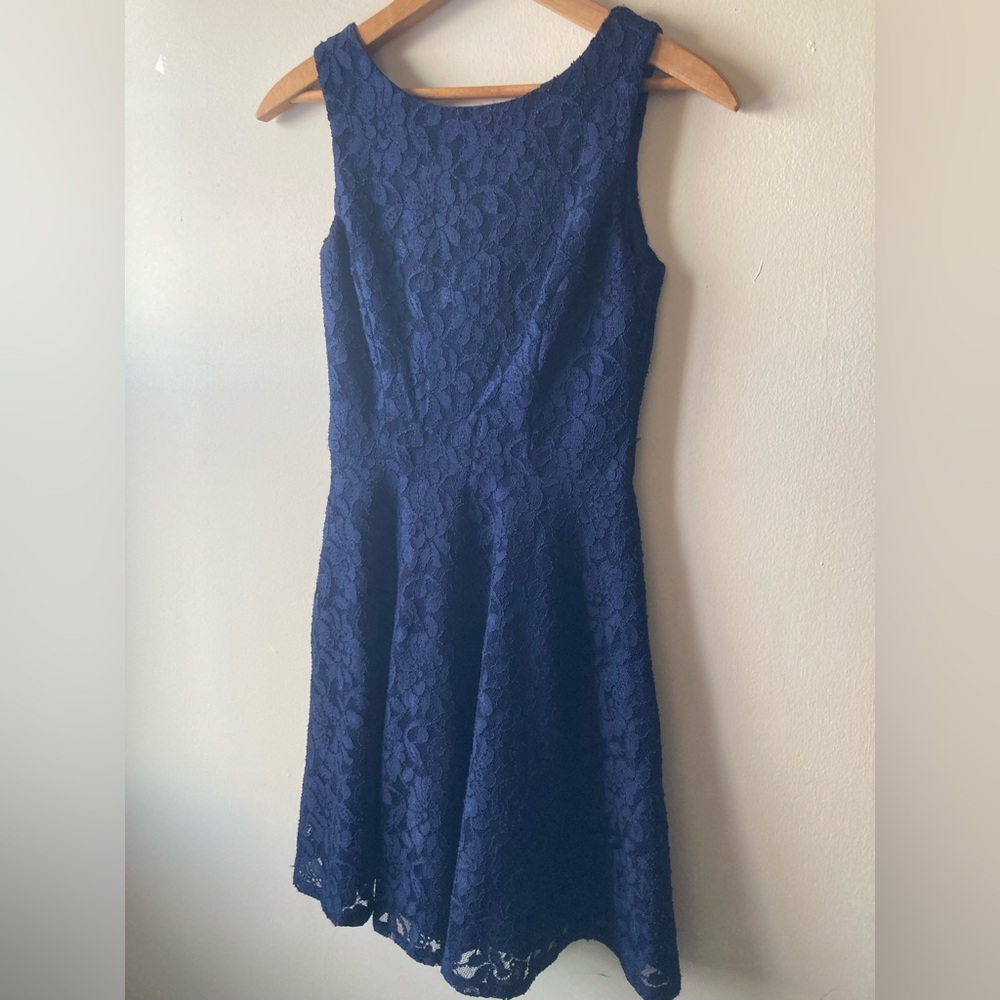 Speechless Navy Lace Mini Dress